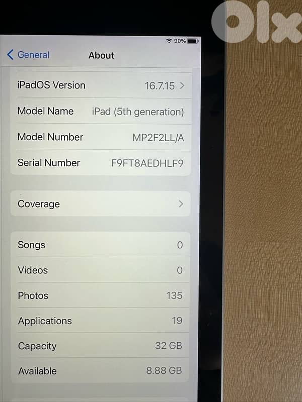 Ipad 5th generation 32gb 2