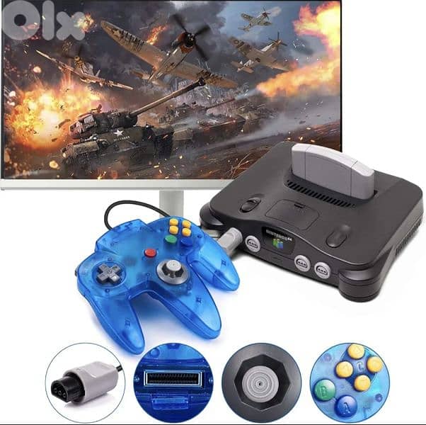 N64 controller 2 packs, Wired 64-bit Joystic (Clear Blue & Green) 1