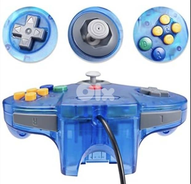 N64 controller 2 packs, Wired 64-bit Joystic (Clear Blue & Green) 4
