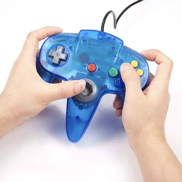N64 controller 2 packs, Wired 64-bit Joystic (Clear Blue & Green) 6