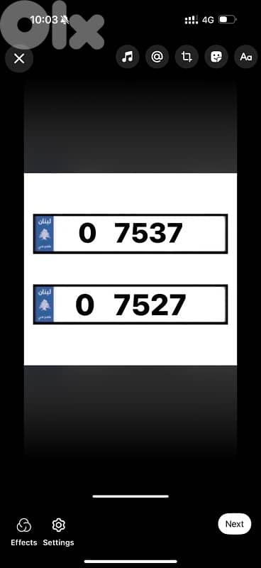 Special car plate 4 digits both 8000$