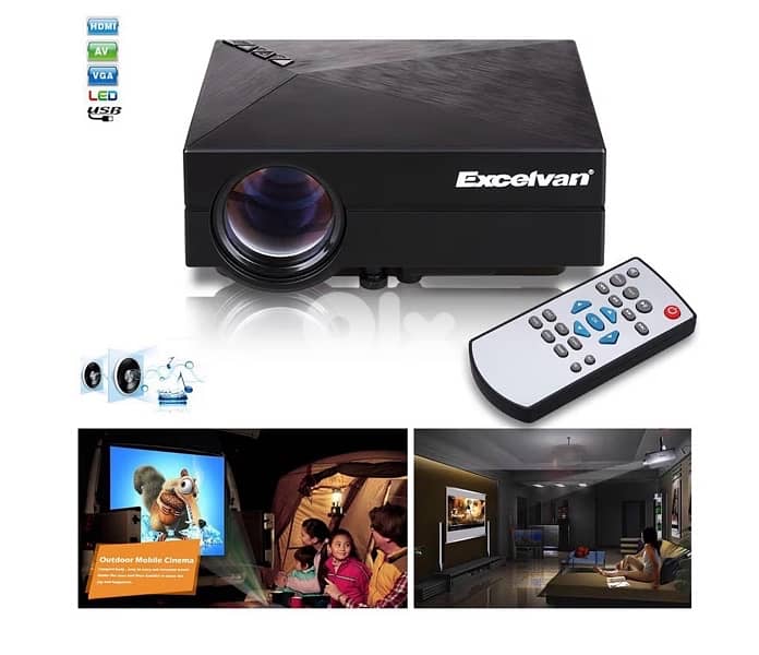 Excelvan Mini LED Projector 800x480cm PC USB HDMI VGA AV SD 3