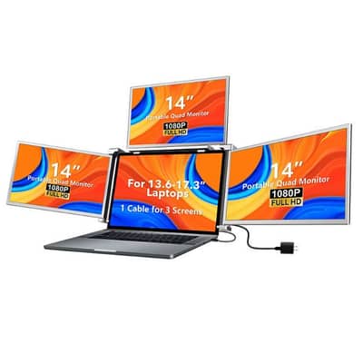 Portable Screen, 14-inch FHD Quad screen, triple display