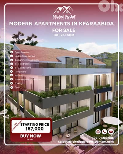 MN1009-Under Construction Apartments for Sale in Batroun-Kfaraabida