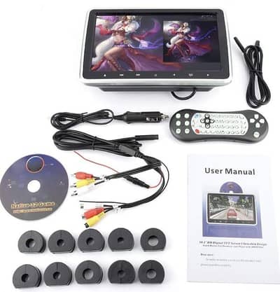 10.1 Inch Car Headrest Mount Monitor DVD Player-Dual Audio Video HDMI