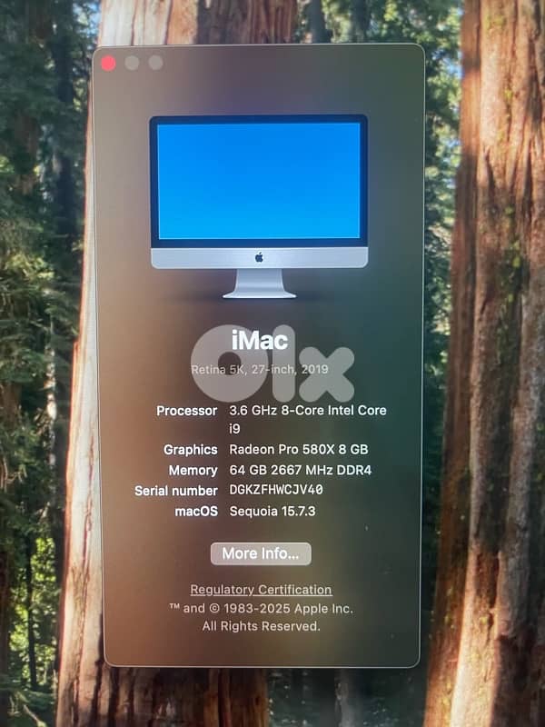 Apple iMac 27” Retina 5K (2019) – Core i9 / 64GB RAM / Radeon Pro 580X 4
