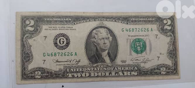 USA Two Dollars Banknote year 1976