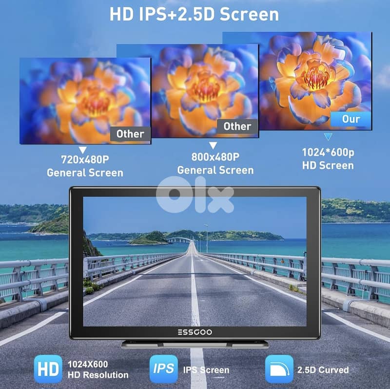 ESSGOO 9" IPS CarPlay Screen, Wireless A-pple CarPlay & Android 5