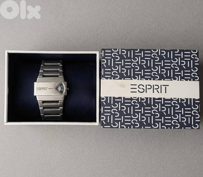 Vintage Authentic ESPRIT 805 Jump Hour Watch-Rare Retro with Box-Steel 3