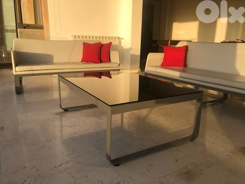set armchair sofa leather 3 pieces 3