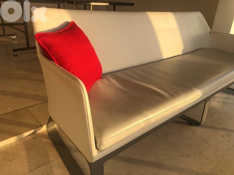 set armchair sofa leather 3 pieces 7