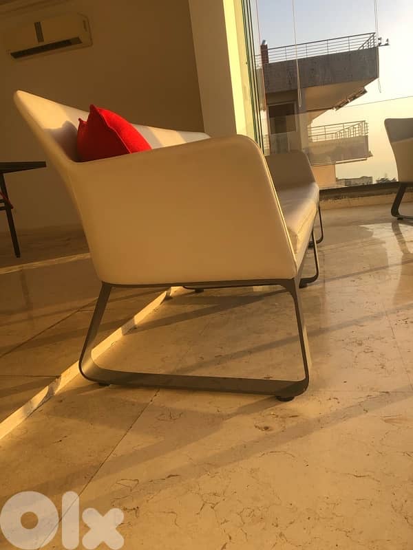 set armchair sofa leather 3 pieces 8