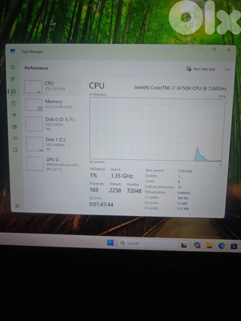 lenovo legion corei7-9750H 1tbssd/128nvme/16/gtx1650 3