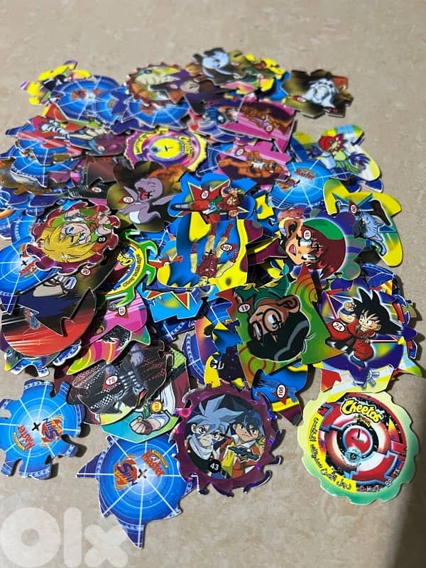 vintage collection pogs, cards and stickers 1
