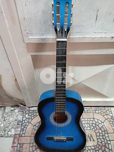 Beautiful blue guitar is for starters.
