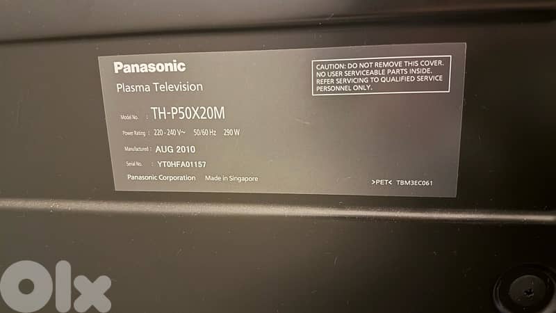 Panasonic plasma 50 inch tv + black TV unit 3