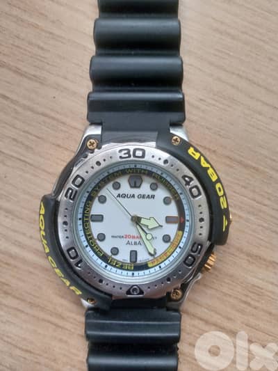 RARE SEIKO ALBA AQUA GEAR v671-6060 DIVER