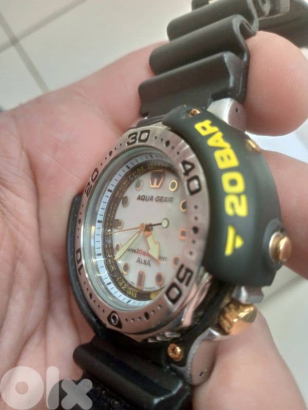 RARE SEIKO ALBA AQUA GEAR v671-6060 DIVER 8