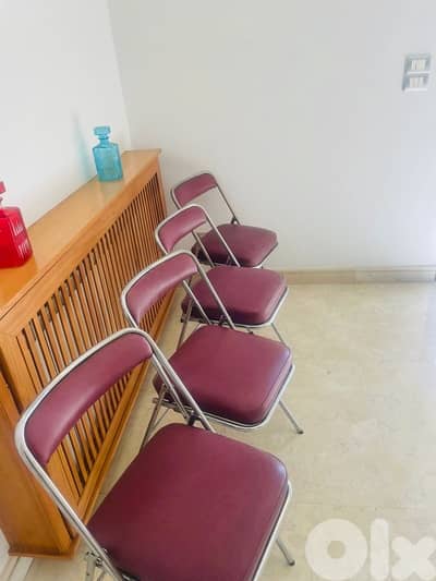 vintage chrome 1960's foldable leather chairs. 50$/chair