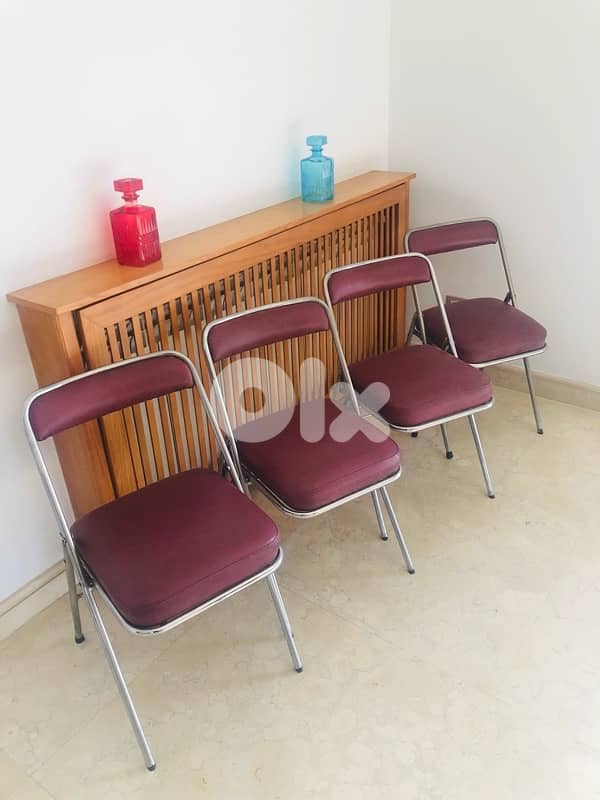 vintage chrome 1960's foldable leather chairs. 50$/chair 1