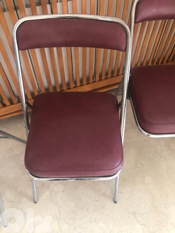 vintage chrome 1960's foldable leather chairs. 50$/chair 2