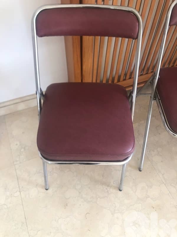 vintage chrome 1960's foldable leather chairs. 50$/chair 3