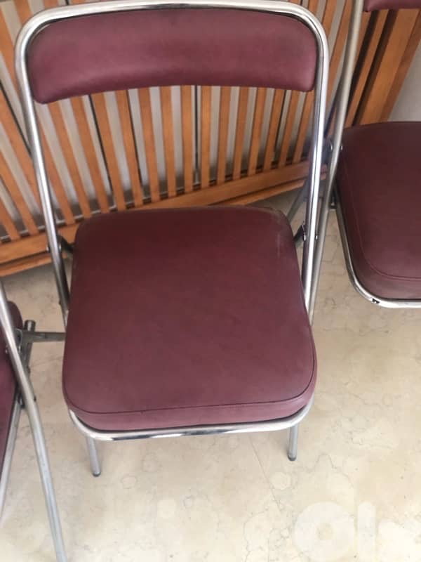 vintage chrome 1960's foldable leather chairs. 50$/chair 4