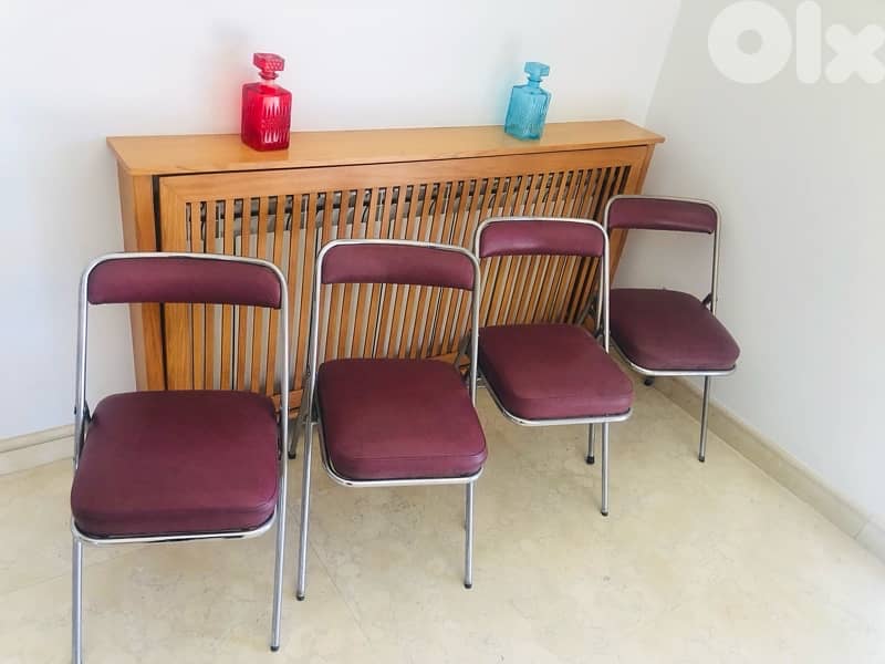 vintage chrome 1960's foldable leather chairs. 50$/chair 5