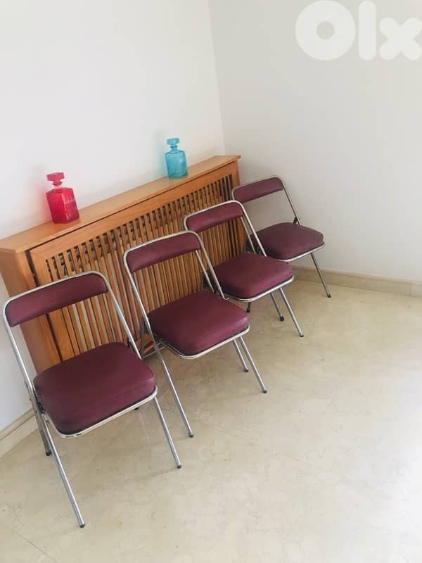 vintage chrome 1960's foldable leather chairs. 50$/chair 7