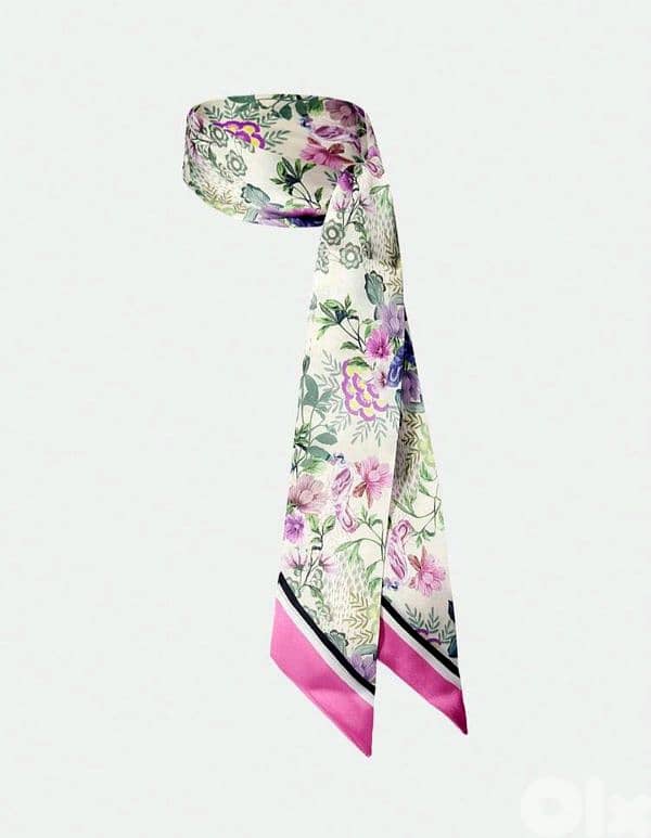 New Fashionable Woman Floral Printing Multi-Functional Silk Scarf 2