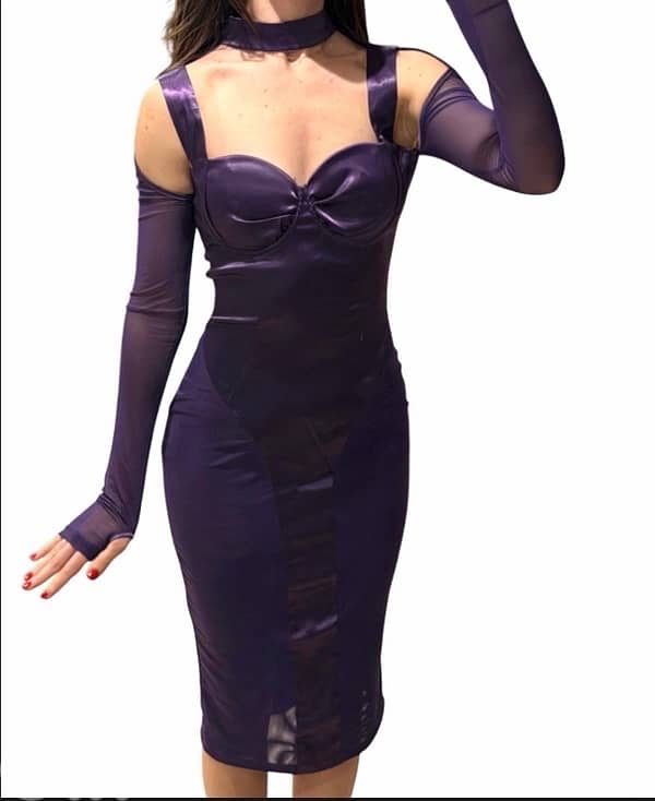 Bodycon Satin Midi Dress 1