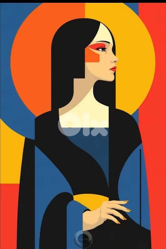 لوحات فنية رسم يدوي وطباعة 8