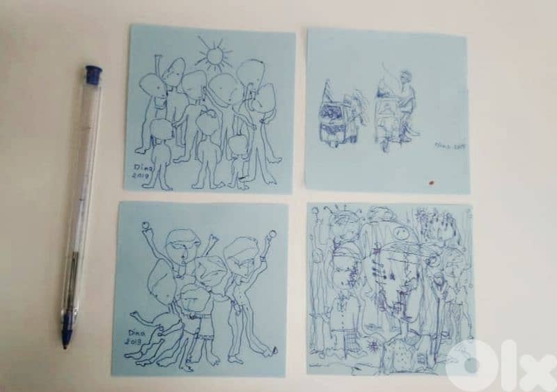 لوحات فنية رسم يدوي وطباعة 12