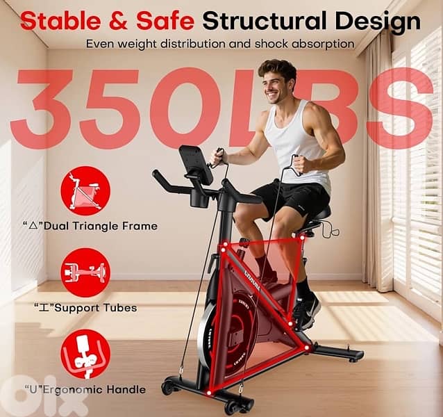 Exercise Bike, CHAOKE Quiet Adjustable Magnetic Resistance 3