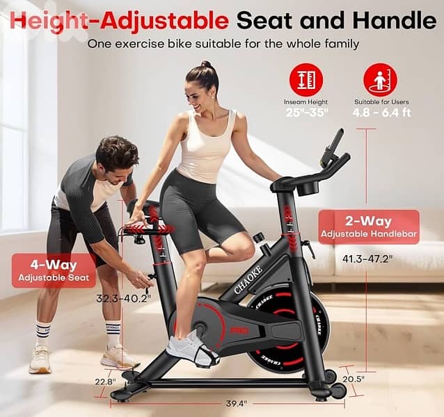 Exercise Bike, CHAOKE Quiet Adjustable Magnetic Resistance 5