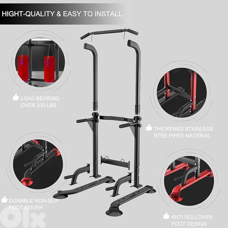 Pull Up Bar for Home Gym Adjustable Height Strength 550kg + 5