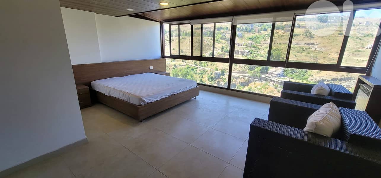 L18775 - Furnished Duplex Chalet With Mountain View For Rent in Faraya 4