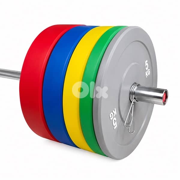 Professional Olympic Colored Bumper Plate Set 150KG 1