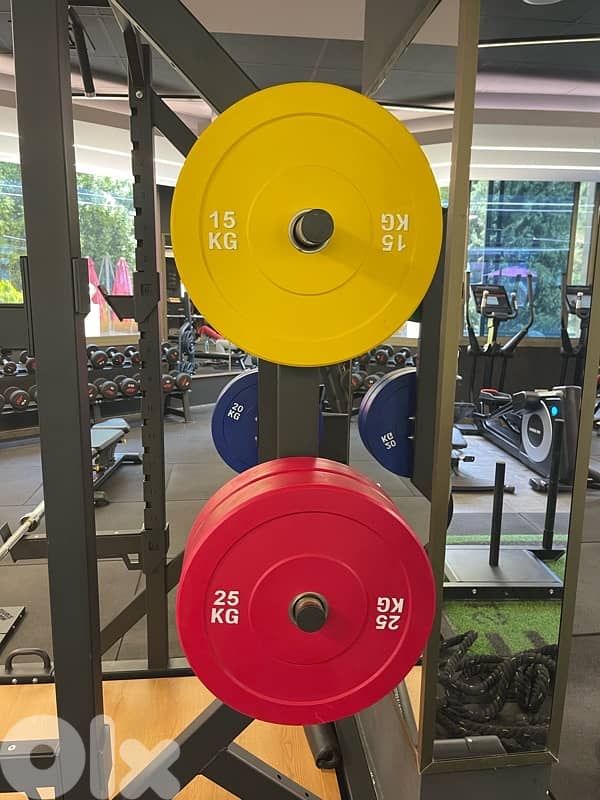 Professional Olympic Colored Bumper Plate Set 150KG 4