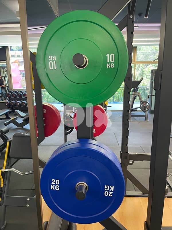 Professional Olympic Colored Bumper Plate Set 150KG 6