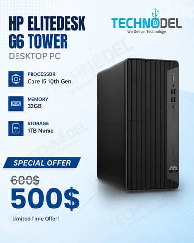 HP Elitedesk G6 Tower Desktop Pc core i5 10th 1tb nvme