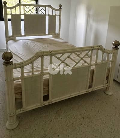 White Bamboo Bed.