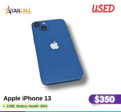 Apple iPhone 13  128B, Battery Health: 89