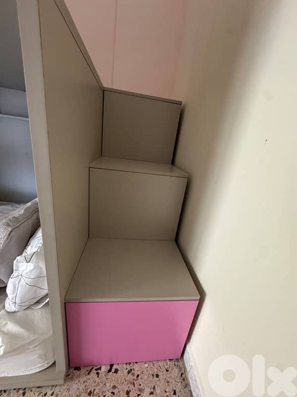bunk bed with montessori floor bed + storage 4