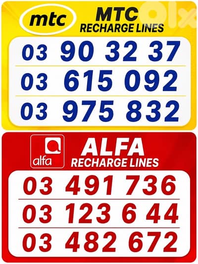 special numbers mtc and alfa