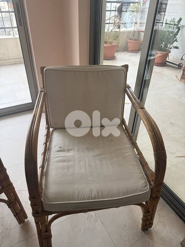 armchairs and table (rattan) 1
