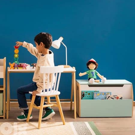 Wooden Storage Bench for Books and Toys 66 x 40 x 40 CM 1