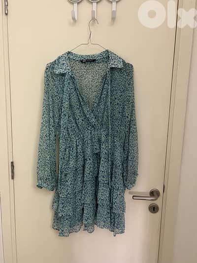 zara dress green medium