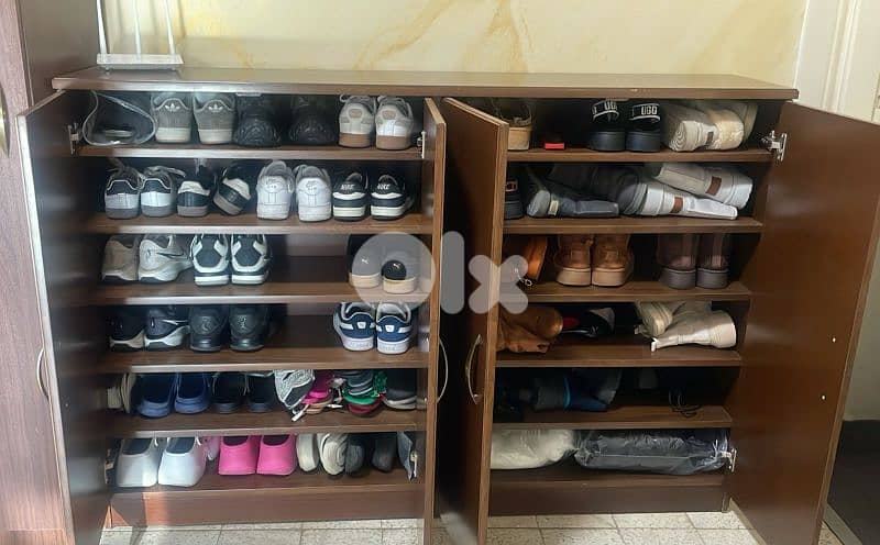 Brown zein wood closet 1