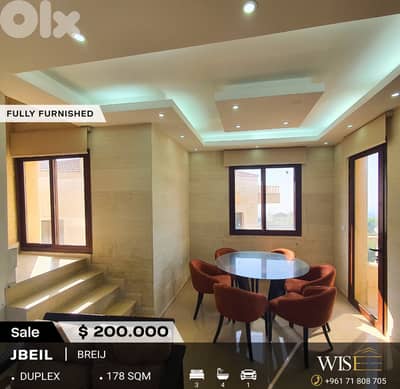  Spacious 178 SQM Fully Furnished Duplex for SALE in Breij – Jbeil!